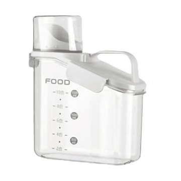 蕉蕉購物 簡約風帶刻度密封收納罐 透明色  20 x 10.5 x 23.5cm  1個