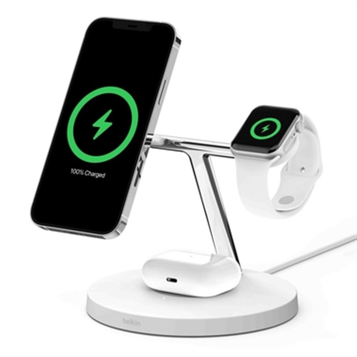 【APPLE】Belkin MagSafe 3 合 1 無線充電器_白