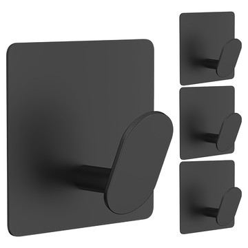 AHOYE 防滑落指甲勾無痕掛勾 適用於廚房、浴室、臥室等場所  4個  黑色