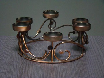 特價美式鄉村圣誕節知更鳥金屬環形燭臺擺件酒吧店鋪櫥窗軟裝道具