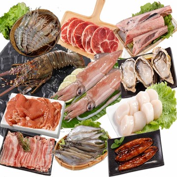 華得水產 明星豬魚牛龍蝦干貝烤肉11件組(7-10人份)
