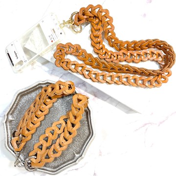 真皮舒適減壓可調式手機手腕繩 斜背繩、包包掛繩 -經典植鞣原色