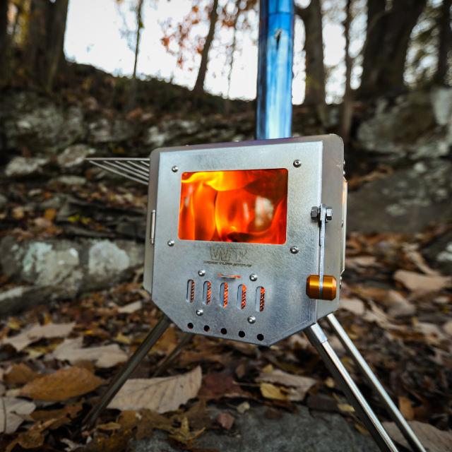 ワークタフストーブ380 両面ガラス WORK TUFFSTOVE380 薪ストーブ キャンプストーブ 冬キャンプ テントストーブ おしゃれ 大型窓ガラス 炎が見える 収納袋付