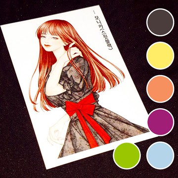 Monica (6色) 6張 (honne market) 人物貼紙 熊貼紙 blackraccoon