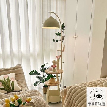 免運/工廠現貨 奶油風客廳沙發角落地燈臥室床頭櫃一體臺燈無線充電邊幾中古立式 SFY/al 公司貨 快速出貨