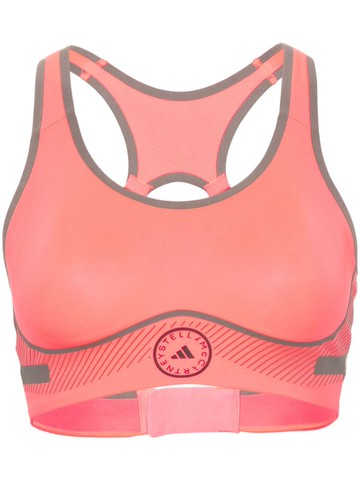adidas by Stella McCartney - logo-print padded sports bra - women - Spandex/Elastane/Recycled Polyester/Spandex/Elastane/Recycled Polyester - L/A-B -
