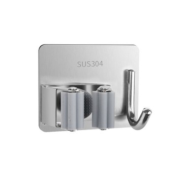 【台灣現貨】不鏽鋼拖把夾 掛勾夾 免打孔 拖把架 掃把夾 傘夾 拖把夾 無痕收納掛勾 拖把收納 浴室掛鈎 掛勾