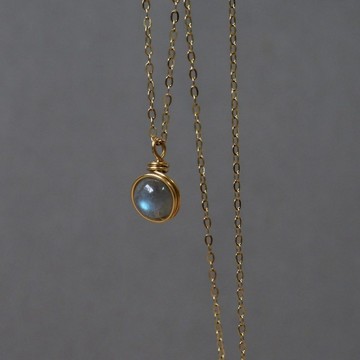 藍光拉長石Labradorite 316L醫療鋼項鍊 | 拉長石項鍊 NE-00021