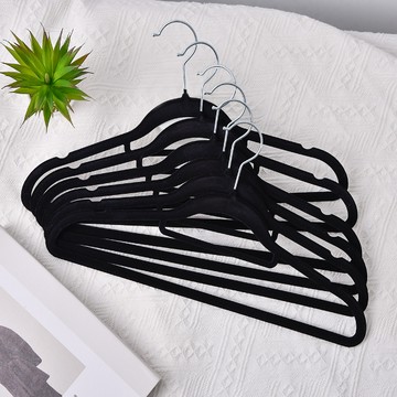 收納職人 無痕防滑42cm植絨衣架99入(隨機)