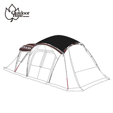 【頂布】彩繪天空2E帳專用|黑色頂布紅圖騰-OB22499