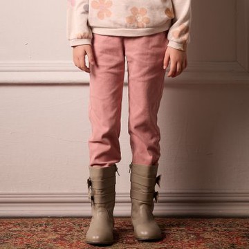 PIPPY 優雅荷葉袋口腰圍可調節長褲 粉-145