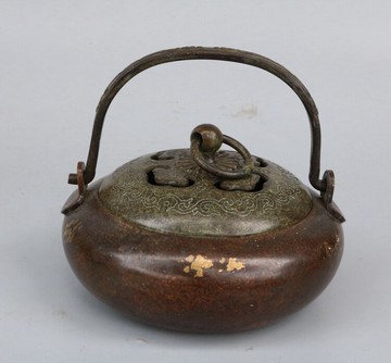 仿古純銅取暖小手爐燒炭室內盤香爐家用純銅檀香爐禪香薰爐