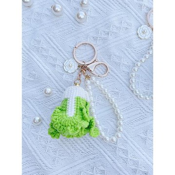 小白菜鑰匙扣包包掛件鉤針編織diy材料包打發時間自制禮物成品