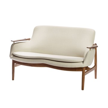 53 Sofa 扶手沙發（胡桃木／米色布料／含坐墊）