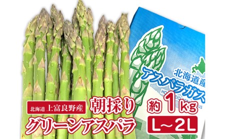 アスパラ 専門農家の特選グリーンアスパラ 1kg（L～2L）アスパラガス 原農園 あすぱら 野菜 北海道 上富良野町 令和6年発送