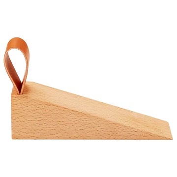 實木靜音皮革門擋 耐磨防滑 PU皮革懸掛提手  1個