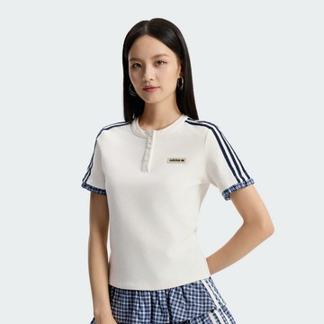 ADIDAS PLAID TEE SS W 女 短袖上衣 KU9392