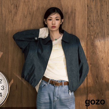 【gozo】A｜水洗立體造型涼感外套(深藍/淺卡其_F) | 女裝 顯瘦 百搭