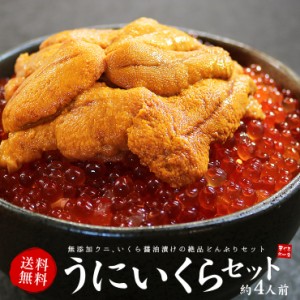 無添加うに＆イクラ丼4杯分！無添加生ウニといくら醤油漬けセット 送料無料 yd5[[ウニイクラセット-2p]