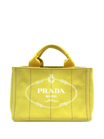 Prada Pre-Owned - 2013-2023 Canapa Logo tote bag - women - Canvas - One Size - Yellow