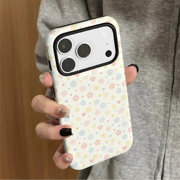菲林二合一滿屏碎花愛心適用iphone17promax蘋果15PRO/16手機殼