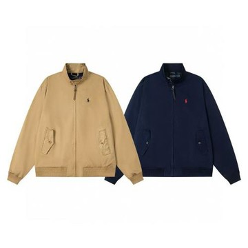 RL秋冬款polo白百合同款男裝老錢風老干部立領工裝哈靈頓夾克外套