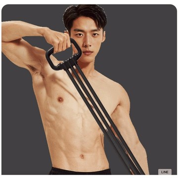 練胸肌彈力帶 六檔調節 擴胸拉力器家用 六管拉力 脚蹬三孔拉力帶 男士健身練推胸 阻力帶 臂力器 訓練拉力繩