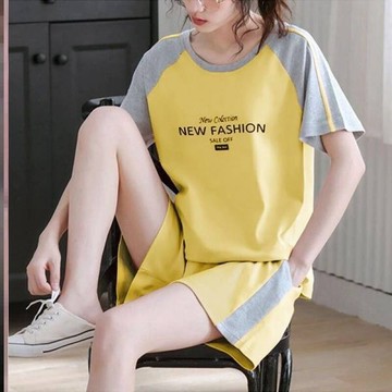 運動套裝女 褲套裝 兩件套 女生套裝 夏大碼新款時尚寬鬆胖mm短袖短褲休閒兩件套 韓版女裝 春夏秋女裝 春夏裝