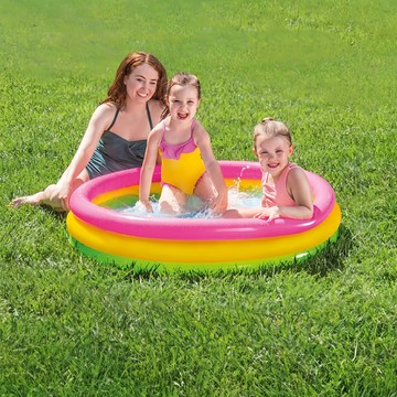 INTEX 彩色充氣水池  直徑147 x 33cm  混和顏色  1個