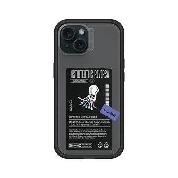 iPhone 15 Mod NX 黑 - Marine Debris - 塑膠袋逆帆魷