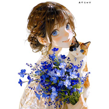 【4 月新品 3】07-120-0076 人物貼紙 春日女孩與動物