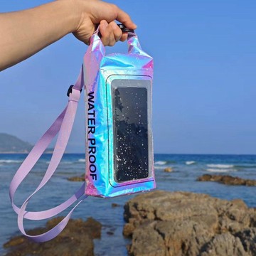 手機防水包 夏季游泳外出必備防水包幻彩戶外斜跨手機防水袋外賣觸屏防水收納斜跨包手機防水沙灘防雨 手機收納 手機斜跨包