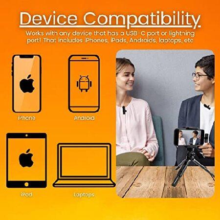 APLIXZI Wireless Lavalier Microphone for iPhone, iPad, Android ＆ Laptop (Set of 2), 2.4GHz Mini Microphone for Video Recording, YouTube, TikTok, Vlog