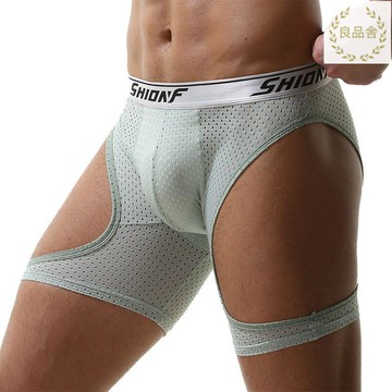 男士运动内裤平角夏冰丝网孔透气加长防磨腿短裤大码青年四角裤头 LPS12-18 公司貨 快速出貨