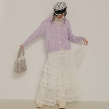 斜鬚造型毛線外套-紫【KT281020】