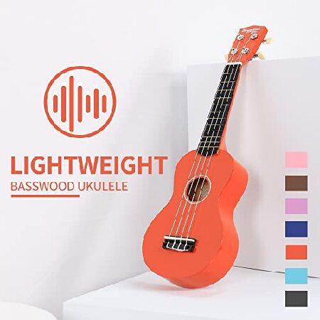 Strong Wind Soprano Ukulele Stringed Musical Instrument Ukulele for Beginners, 21 Inch Basswood Ukelele with Gig Bag