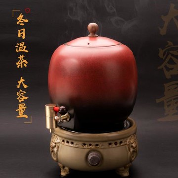 帝依大號陶瓷煮茶器溫茶爐大容量普洱茶缸 電陶爐黑陶溫茶罐套裝