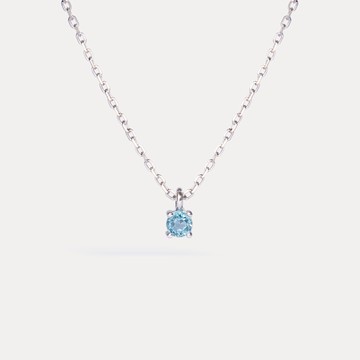 【Isha Jewelry】瑞士藍拓帕石項鍊 | 誕生石系列_11月 | 純銀。生日禮物