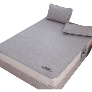 夏天藤席冰絲涼席可機水洗折疊1.5m三件套1.8米床空調軟席子家用