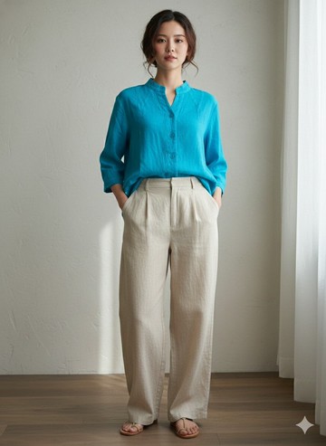 極簡立領手工染靜奢襯衫