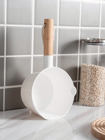 木柄水瓢舀水勺家用廚房大號塑料水舀子長柄加厚水勺子