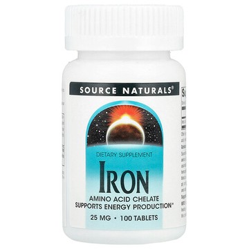 Source Naturals, 鐵，25 毫克，100 片