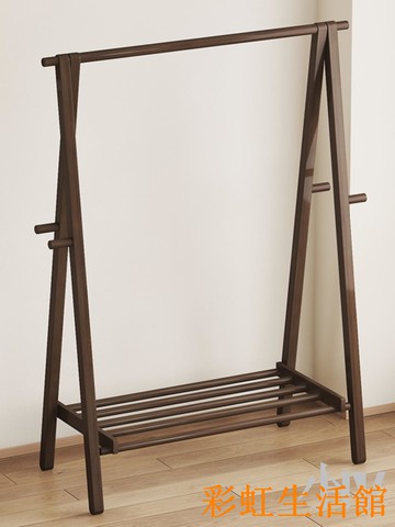 衣帽架臥室落地簡易晾衣架家用房間掛衣架的架子可折疊實木掛衣架
