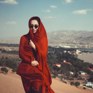 民族風復古紅色棉麻圍巾西藏云南吳哥窟沙漠旅游防曬超大披肩紗巾