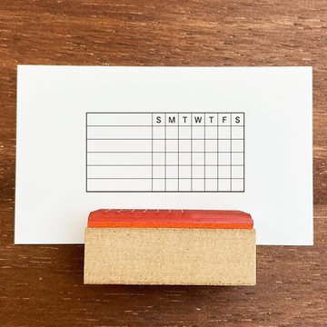 週間習慣追蹤 日曜起開始 英文版 手帳印章 橡膠印章 行事曆 日記 日本製 b-149