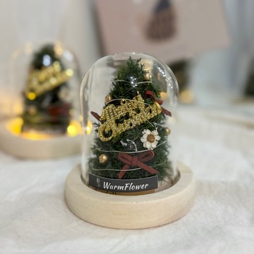 【聖誕禮盒】迷你聖誕樹玻璃盅 共2款 | 永生花/乾燥花/交換禮物