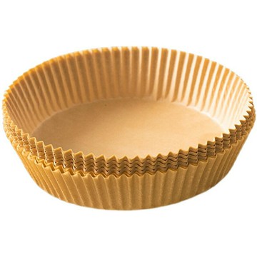 楓林宜居 空氣炸鍋專用紙食品級吸油紙墊紙烘焙燒烤家用食物硅油紙圓形紙盤