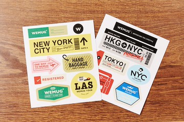 任選2款 防水行李箱貼紙 水瓶專屬貼紙  可重複使用 (不含水瓶)