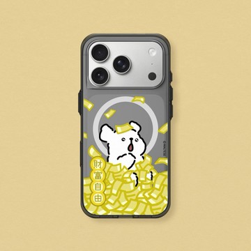 【犀牛盾】iPhone 15/16/17系列 Clear MagSafe兼容 抗黃化透明防摔磁吸手機殼/線條小狗/財富自由(兩色可選)