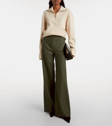 Victoria Beckham Wool and cashmere half-zip sweater